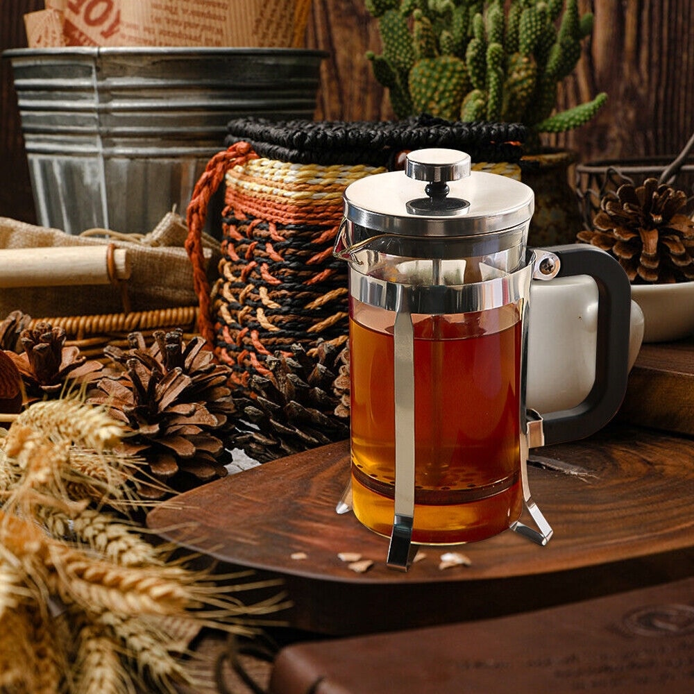20 oz Glass Stainless Steel French Coffee Press Clear