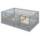 preview thumbnail 114 of 118, Roomfitters Twin Size Wood Daybed with Fence Guardrails, 2 Storage Drawers, Convertible Floor Bed, and Built-In Shelving