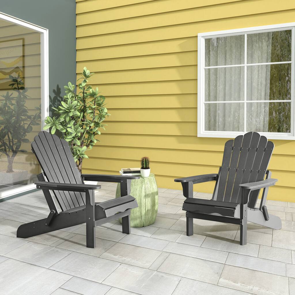 Haven Poly Resin Plastic Folding Adirondack Chair (Set of 2)