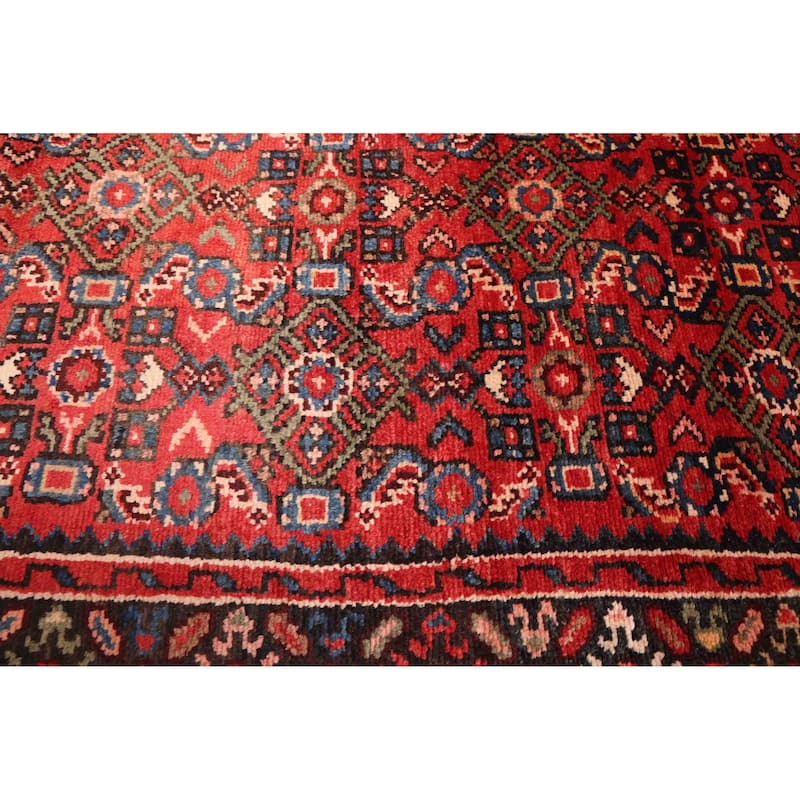 ECARPETGALLERY Hand-knotted Andelz Red Wool Rug - 3'5 x 13'6