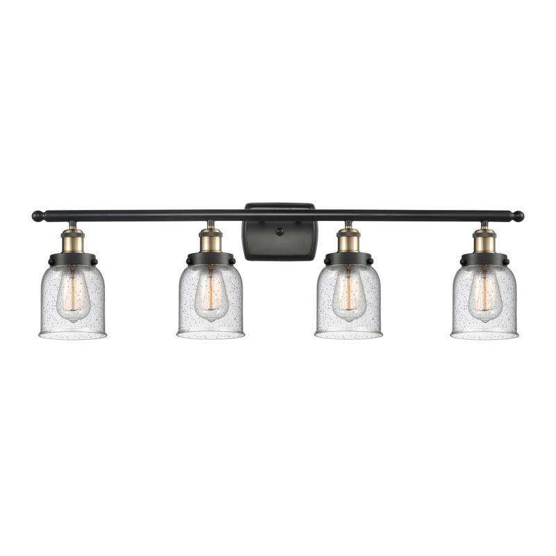 Innovations Lighting 916-4W-12-36 Bell Vanity Bell 4 Light 36" Wide - Black Antique Brass / Seedy