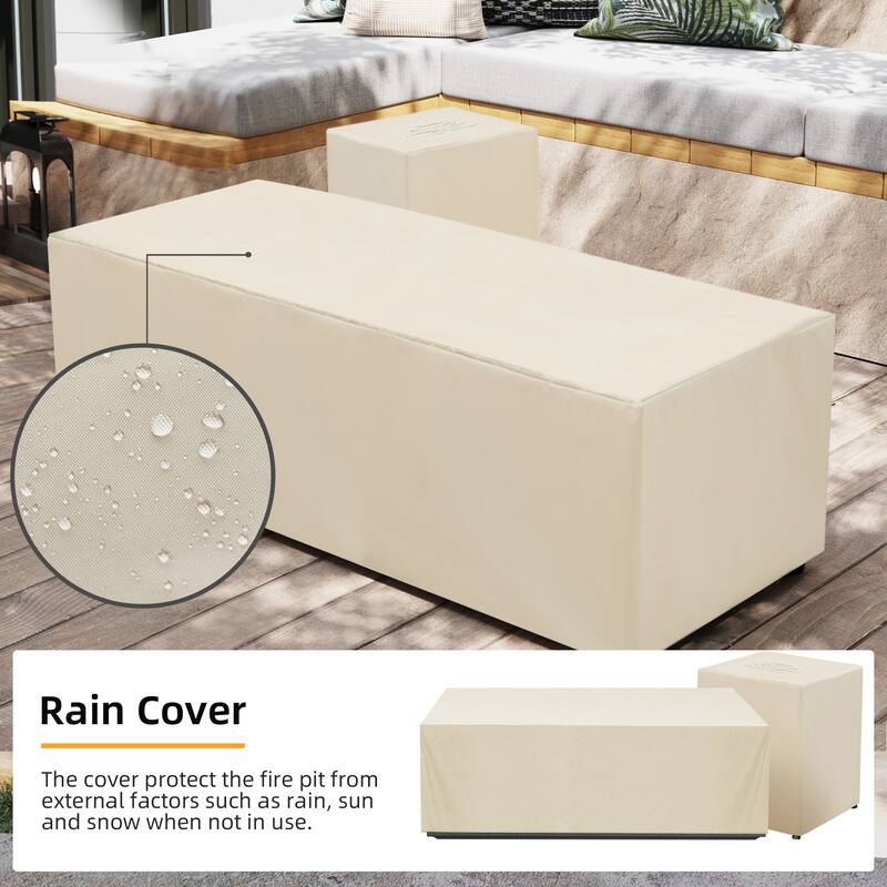 Patio Watcher 42-in W 50000-BTU Iron Propane Gas Fire Pit Table with Tank Cover