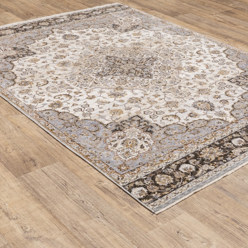 Style Haven Marley Faded Medallion Fringed Area Rug