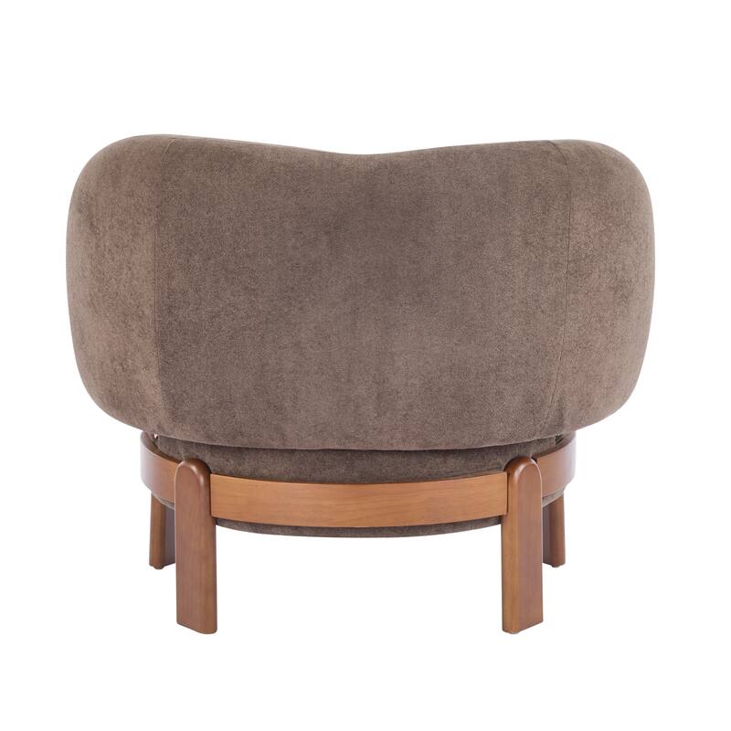 Roomfitters Modern Wingback Armchair with Curved Backrest, Upholstered Accent Seating for Living Room Comfort