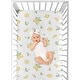 preview thumbnail 4 of 4, Lemon Floral Girl Fitted Crib Sheet - Yellow Green White Watercolor Boho Bohemian Farmhouse Fruit Flower Blossom Botanical Leaf