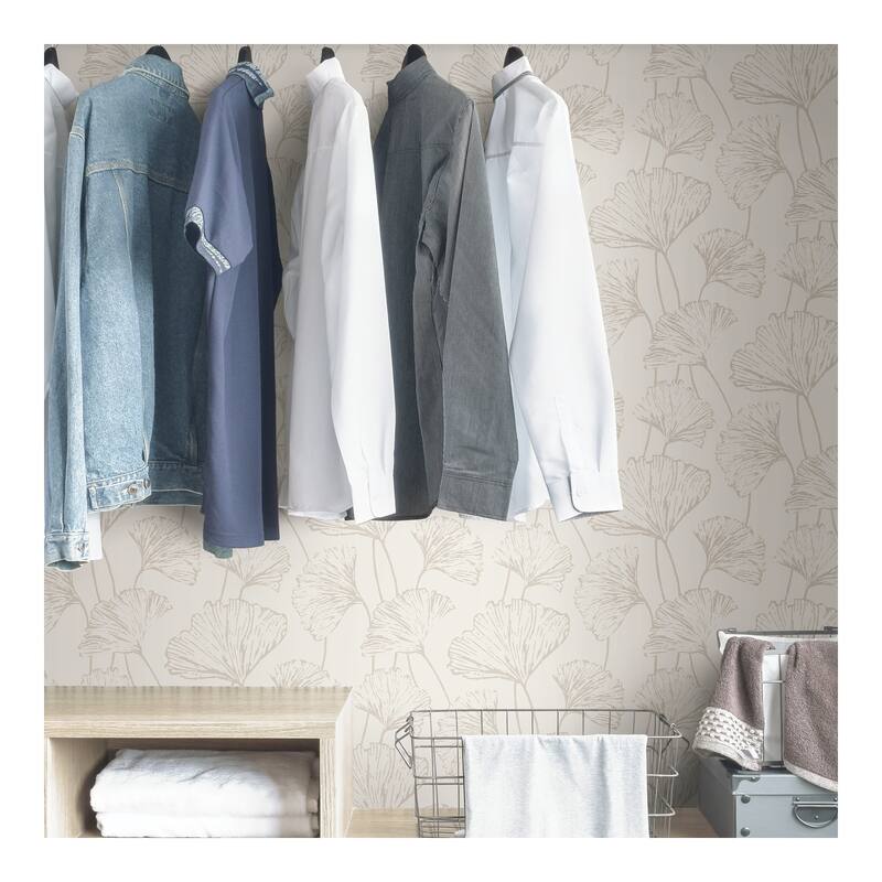 NuWallpaper Silver Hikarigaoka Peel & Stick Wallpaper - 216in x 20.5in x 0.025in