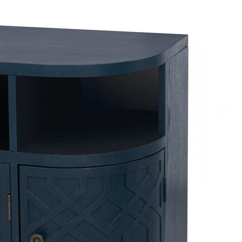 Stylish Curved Storage Cabinet with Adjustable Shelves