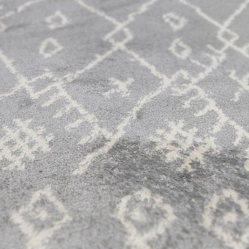 Belen Birch Southwestern Geometric Plush Shag Area Rug