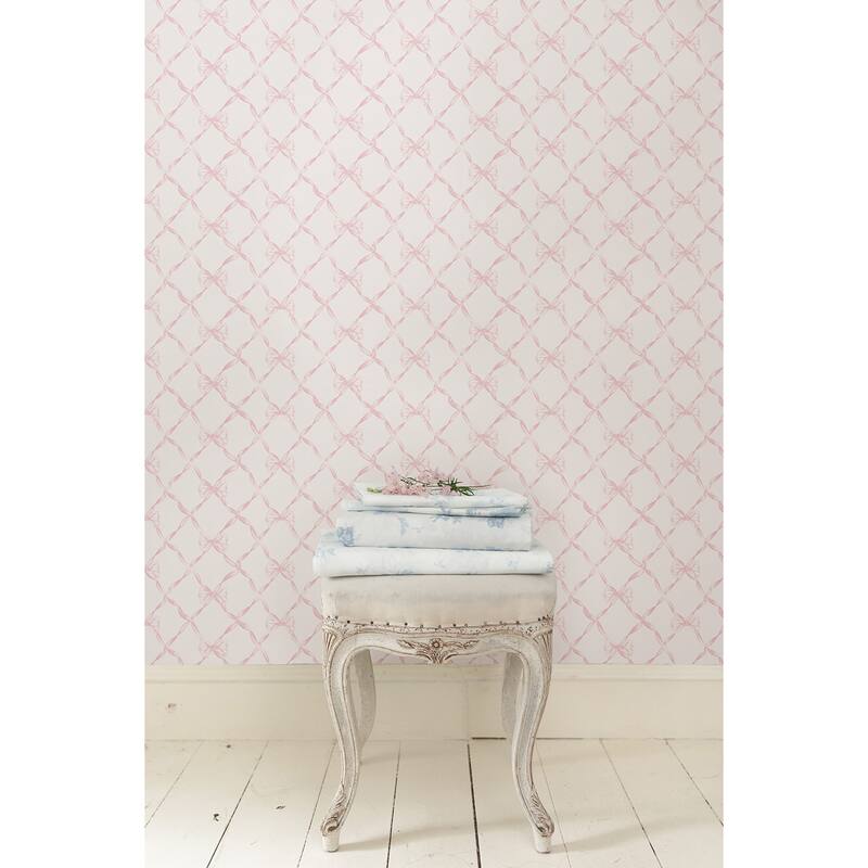 LoveShackFancy Baby Bow Pink Jam Peel and Stick Wallpaper