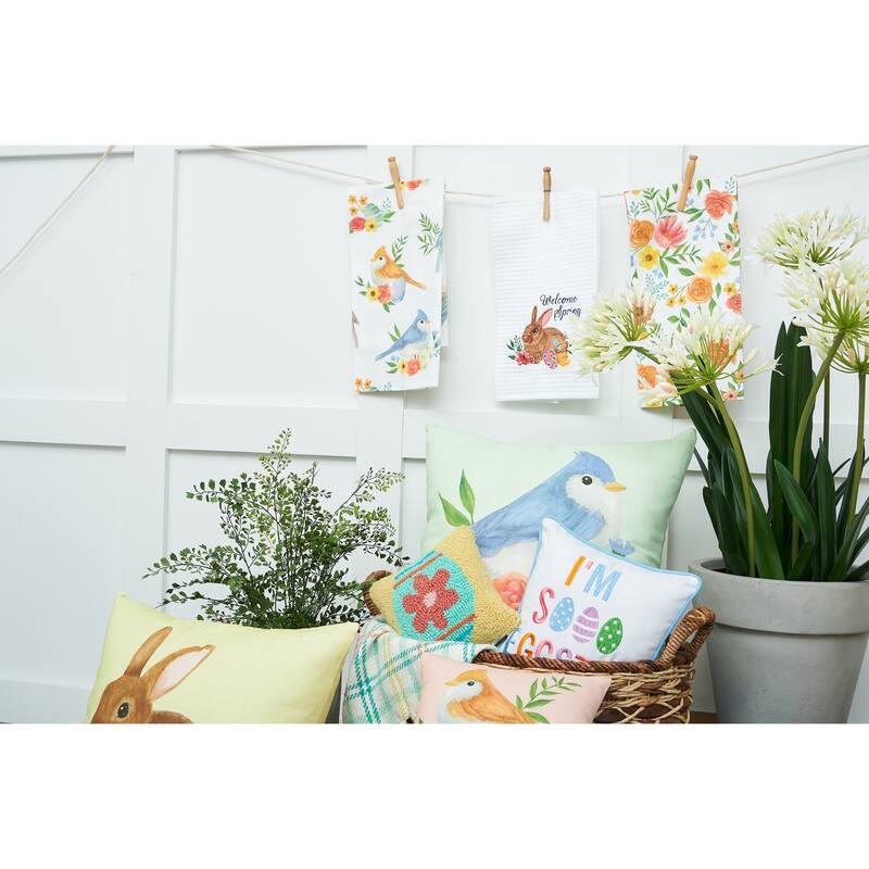 50" x 60" Bunny Trail Plaid Spring Easter Themed Accent Throw Blanket