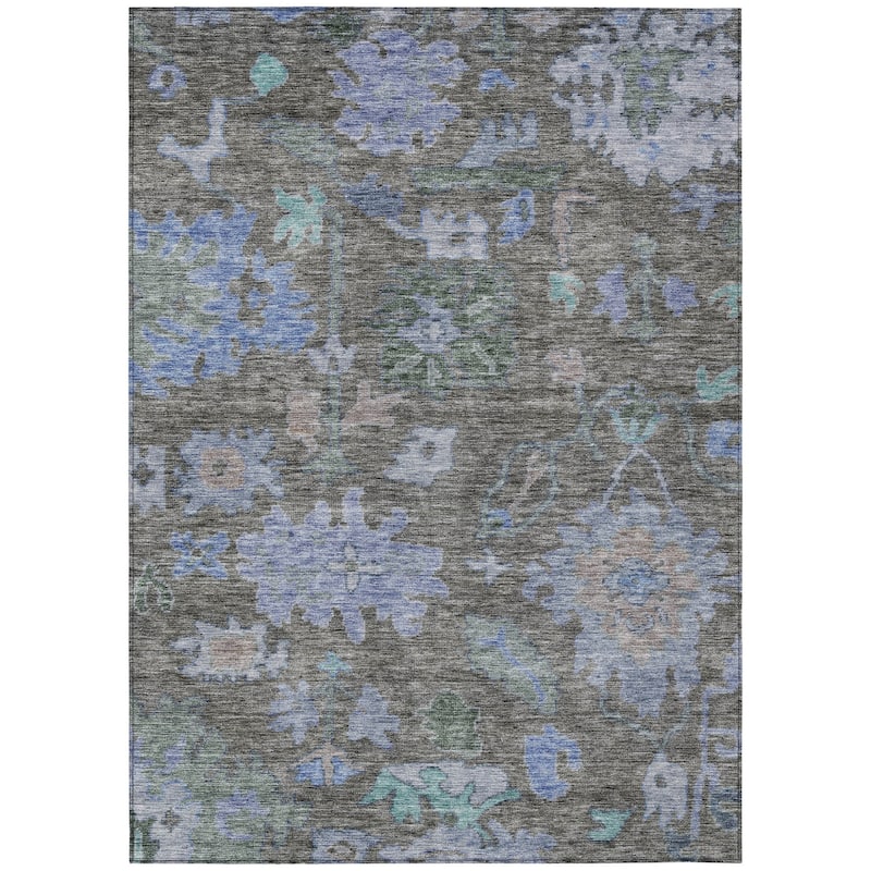 HomeRoots Floral Traditional Rectangle Outdoor Rug