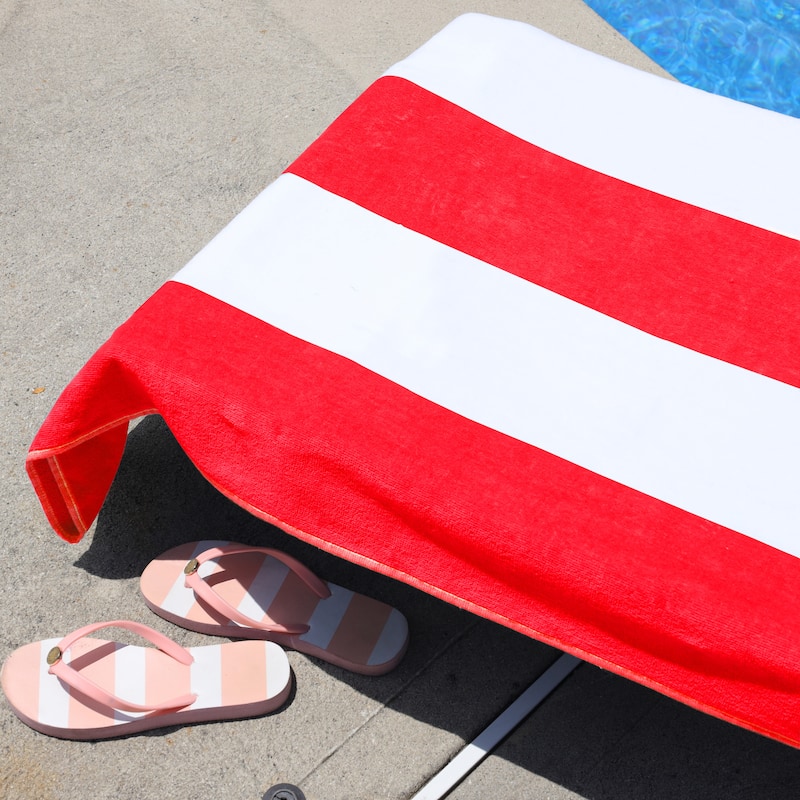 Superior Cotton Cabana Stripe Standard Size Towel/ Chaise Lounge Chair Cover