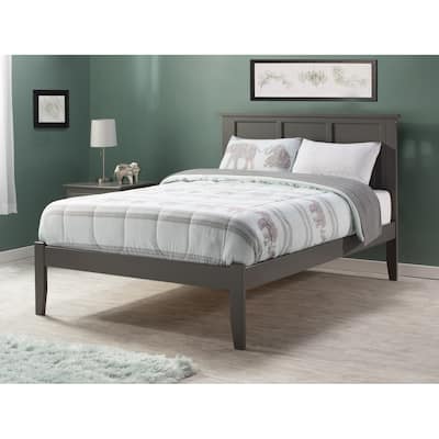 Madison Full Platform Bed with Open Foot Board Grey