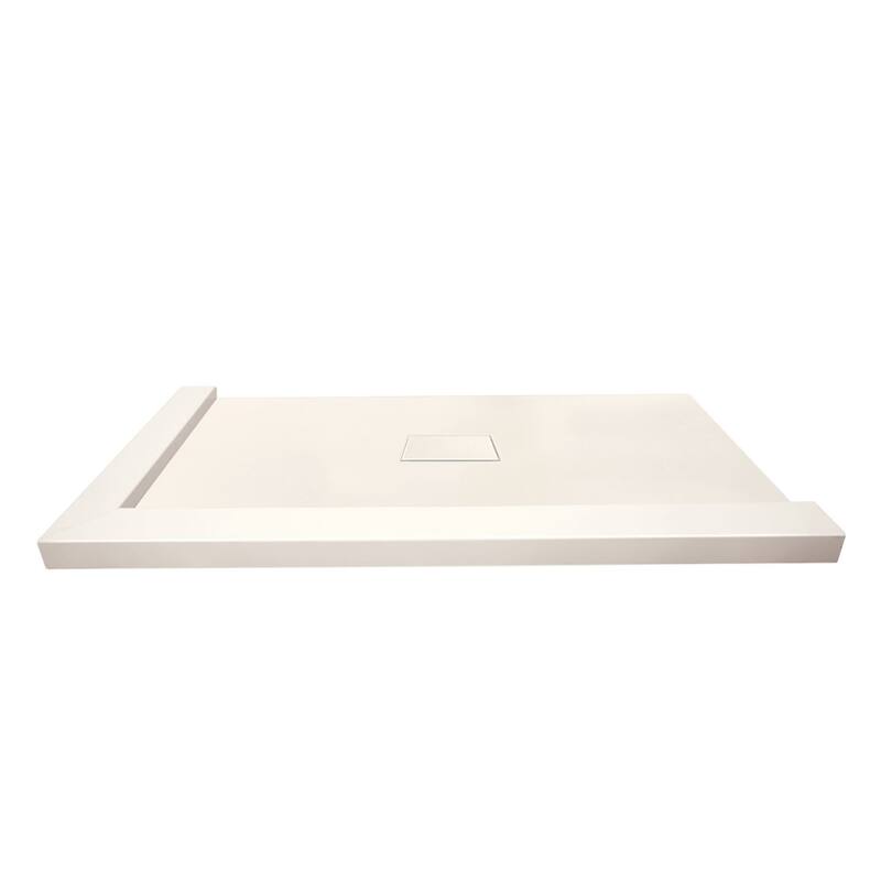 Transolid FZSDT6340C 63" x 40-1/2" Rectangular Shower Base with Double - Cameo