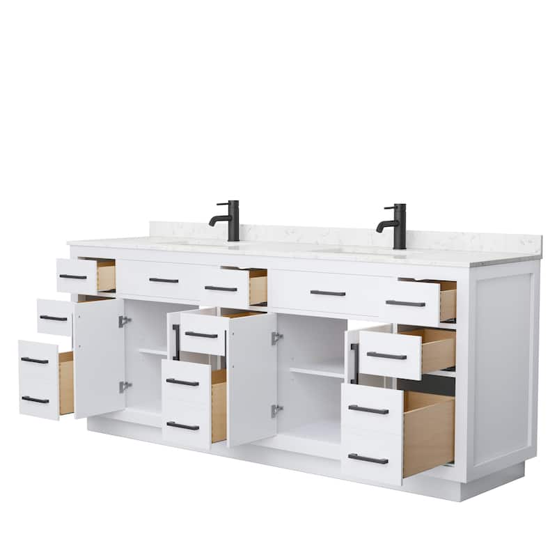 Beckett TK 84-inch Double Vanity, Cultured Marble Top