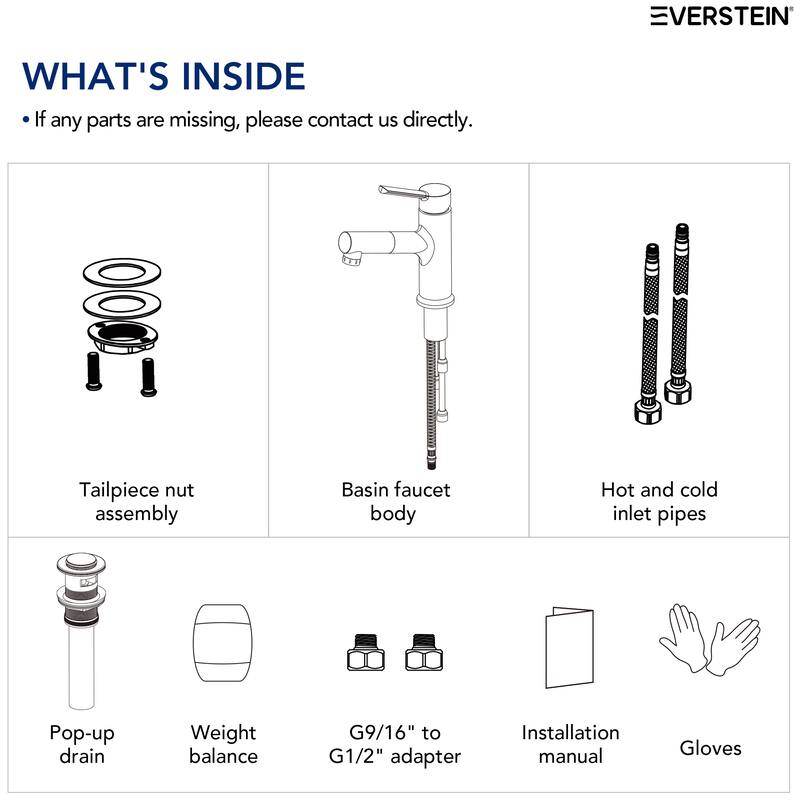 Single Handle Single Hole Bathroom Faucet with Pop‑Up Drain