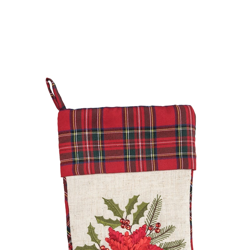 Merry Poinsettia Stocking