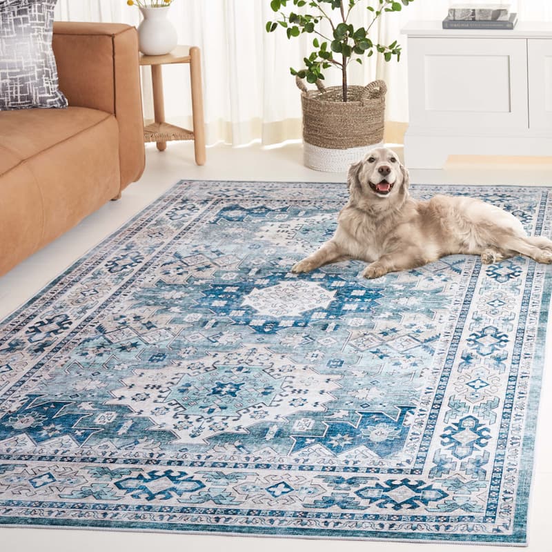SAFAVIEH Arizona Michie Vintage Rug - 2'6" x 8' Runner - Sage/Aqua