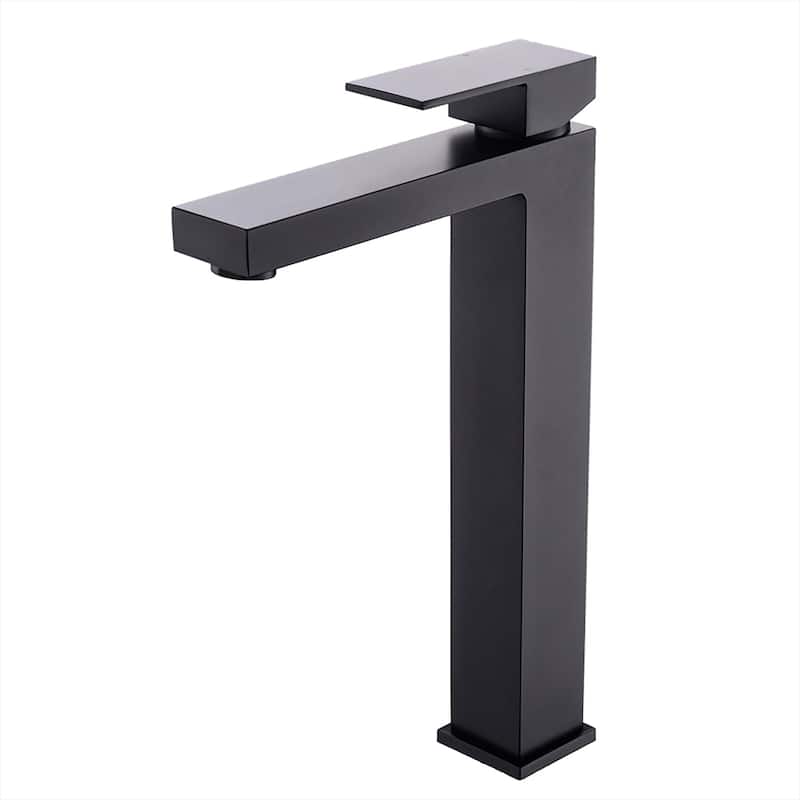 12-inch Tall Modern Black Single Handle Basin Bathroom Faucet