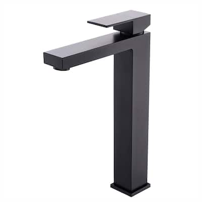12-inch Tall Modern Black Single Handle Basin Bathroom Faucet