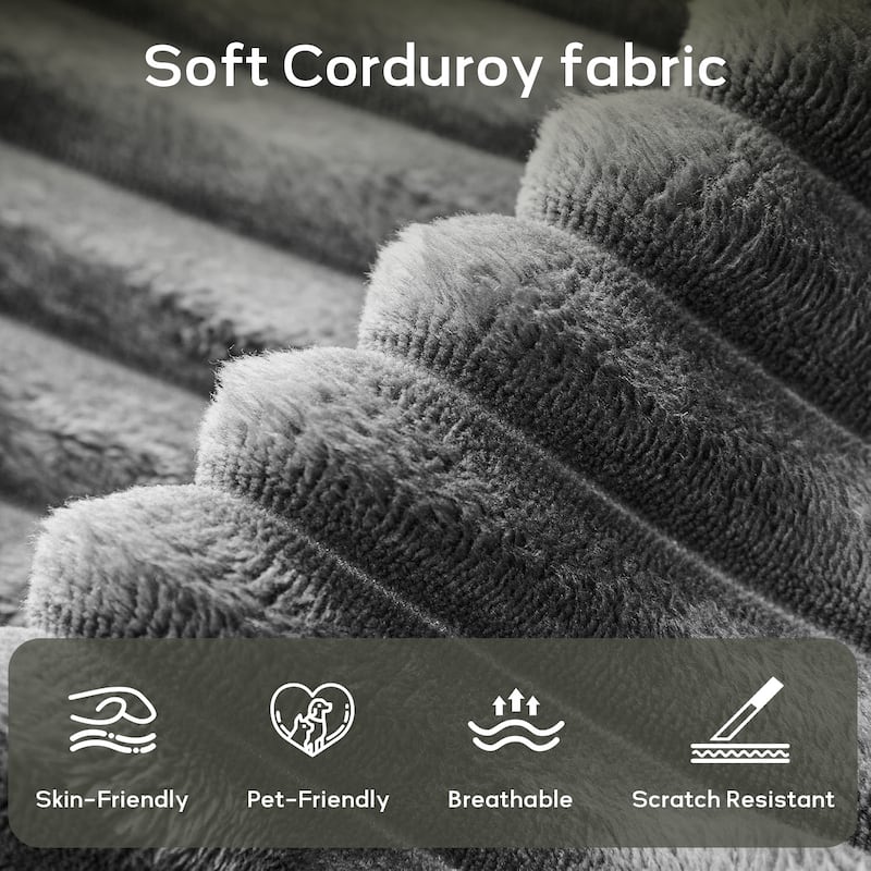 8 Piece Modular Corduroy Sectional With Ottoman