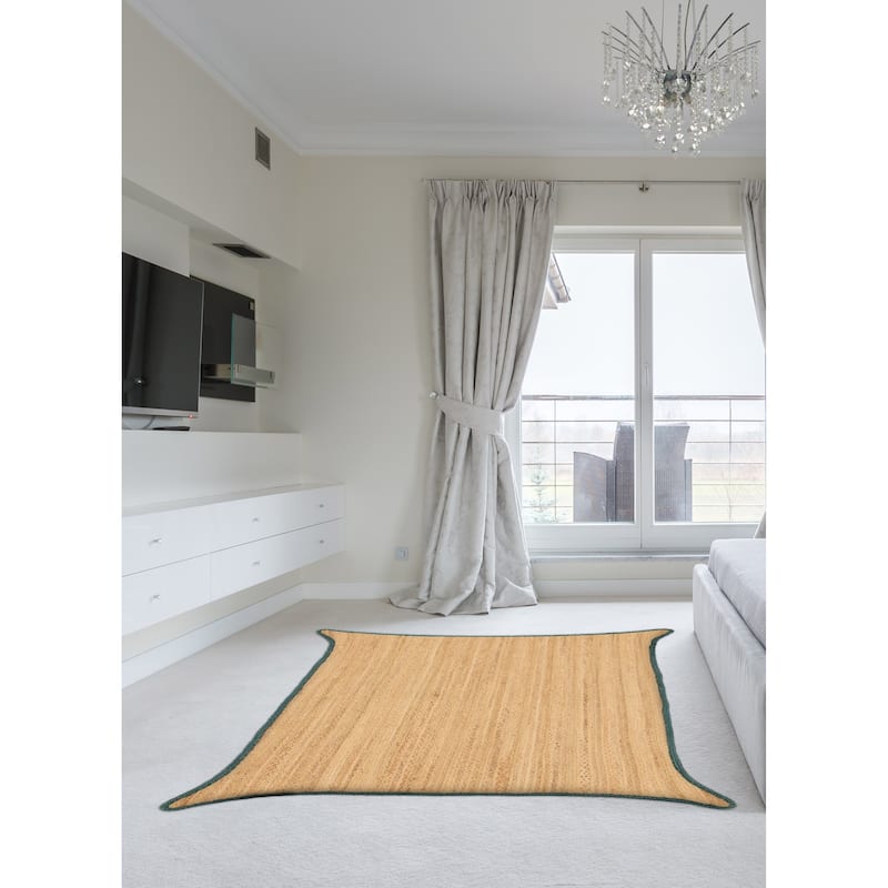 ECARPETGALLERY Braided Weave Palas Denizli Tan Jute Rug - 4'1 x 5'10