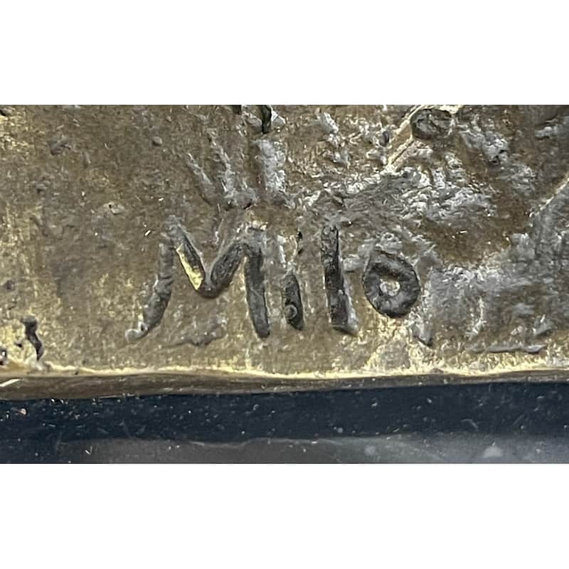 Signed Original Artwork By Milo Soldier Holding Rifle And Gear Bronze Sculpture Statue