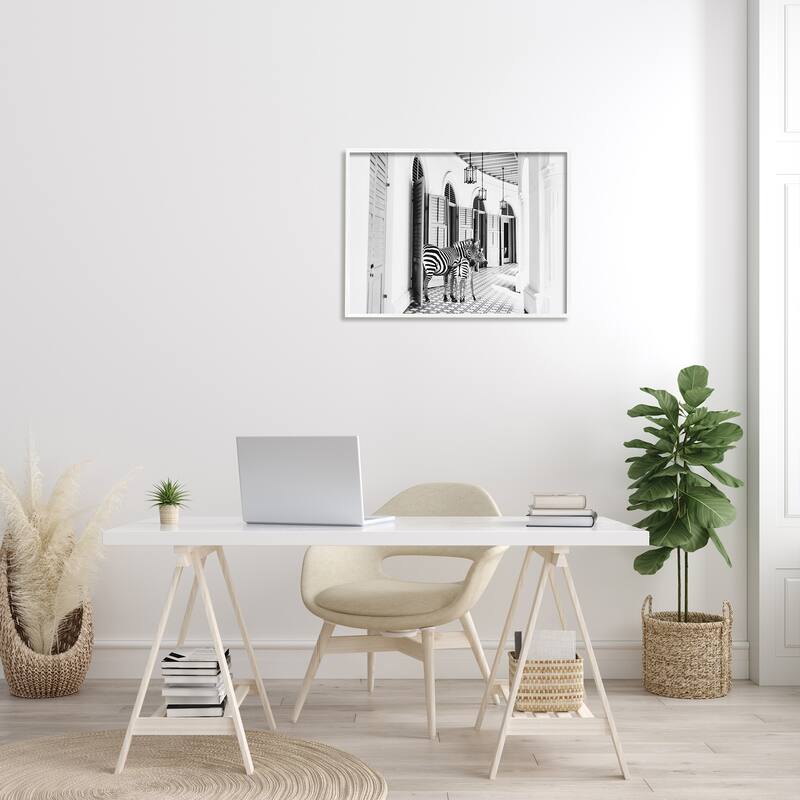 Stupell Zebra Safari Animals in Traditional Home Architecture Framed Wall Art