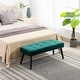 preview thumbnail 7 of 33, Kipp Velvet Upholstered Button Tufted Bench Ottoman Green