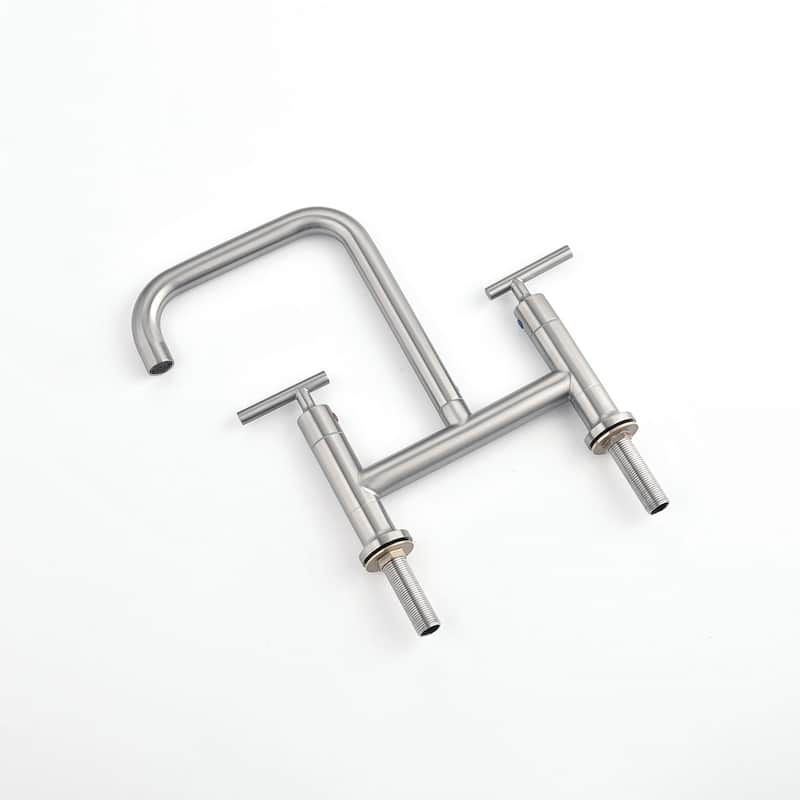 Dornberg Two Handles High Arc Bridge Kitchen Faucet
