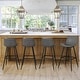 preview thumbnail 70 of 103, LUE BONA Modern Industrial Counter Stools Faux Leather Upholstered Counter Height Bar tools with Back