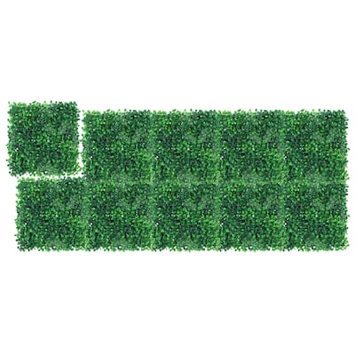 10Pcs 10x10Inch Artificial Boxwood Panels, Grass Wall Panels - 10PCS 10X10 Inch (81 Leaves)