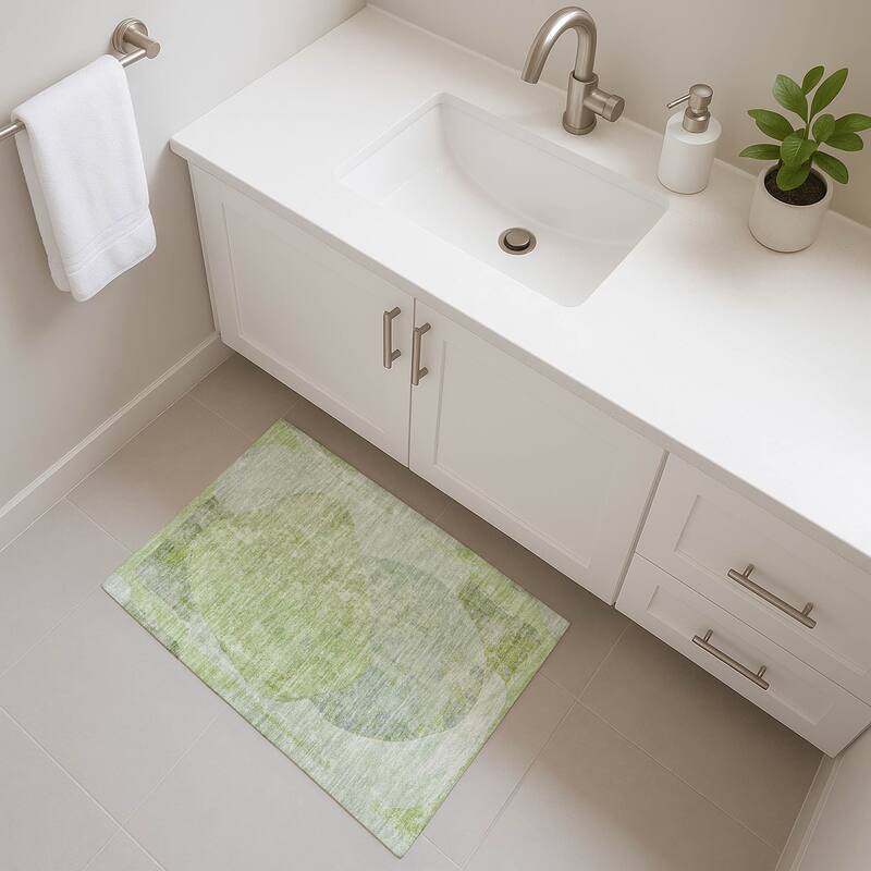 Premium Washable Super Soft Abstract Modern Mayfield Rug - Aloe - 1'8" x 2'6"