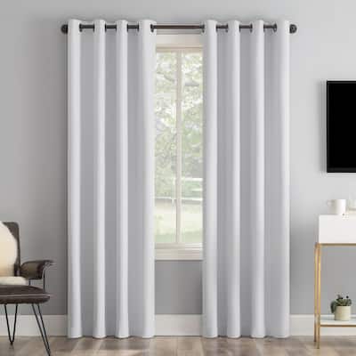 Sun Zero Tyrell Tonal Texture Draft Shield Fleece Insulated Total Blackout Grommet Curtain Panel, Single Panel