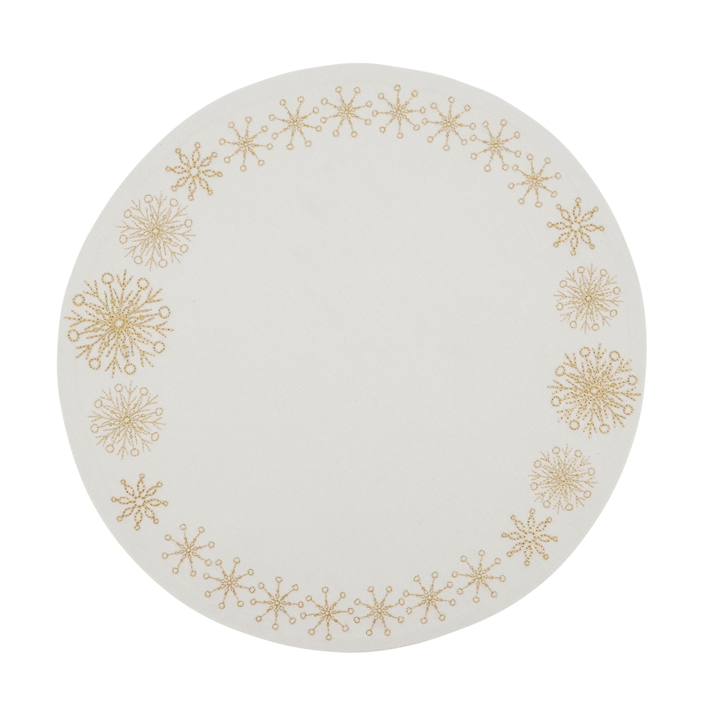 Embroidered Placemats With Snowflakes Design (Set of 4)
