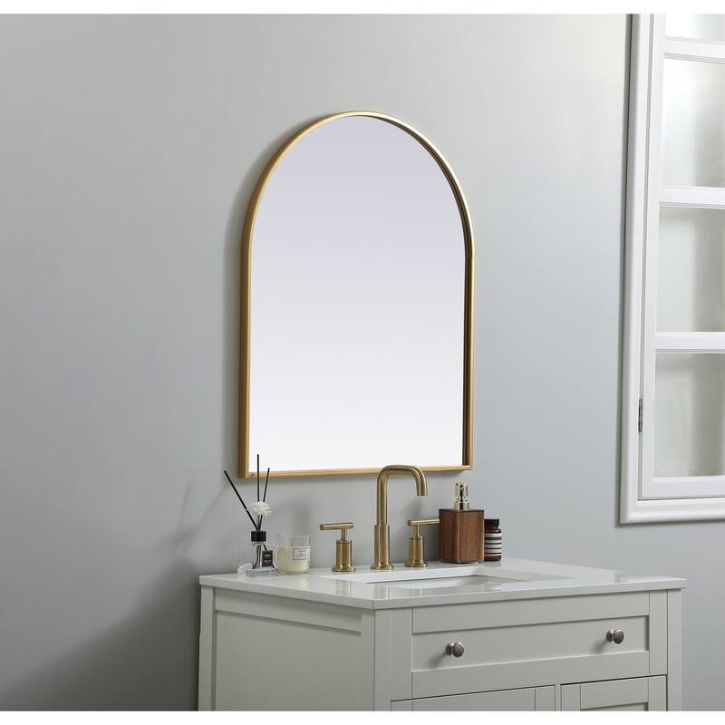 Indigo Home Metal Frame Arch Mirror 24x30 Inch