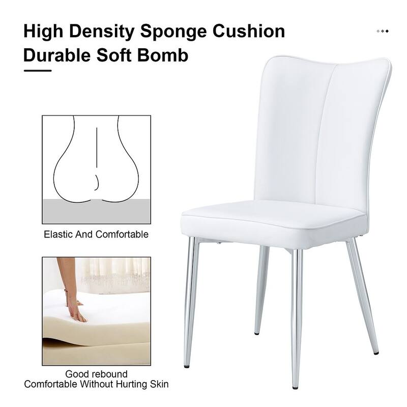 Modern PU Leather Minimalist Dining Chairs Set of 4