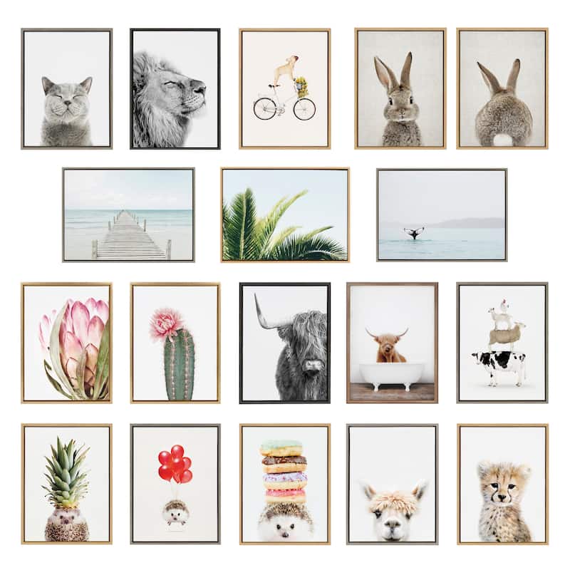 Kate and Laurel Baby Donkey Rustic Bath Framed Canvas by Amy Peterson