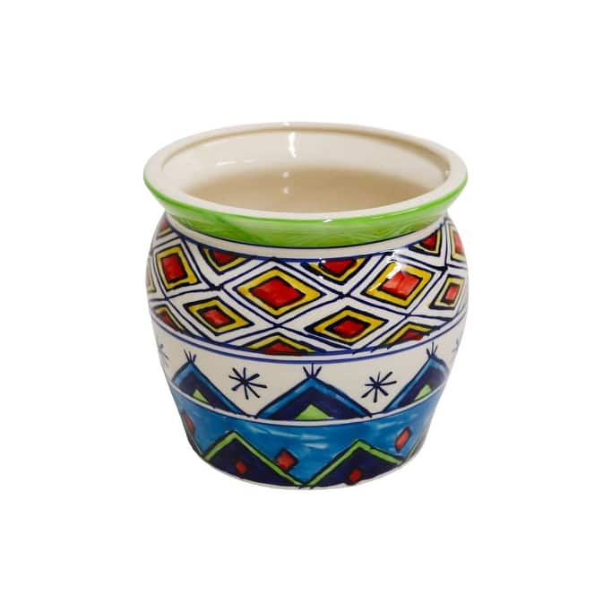 Home&Manor Ceramic Medium Planter Multicolor