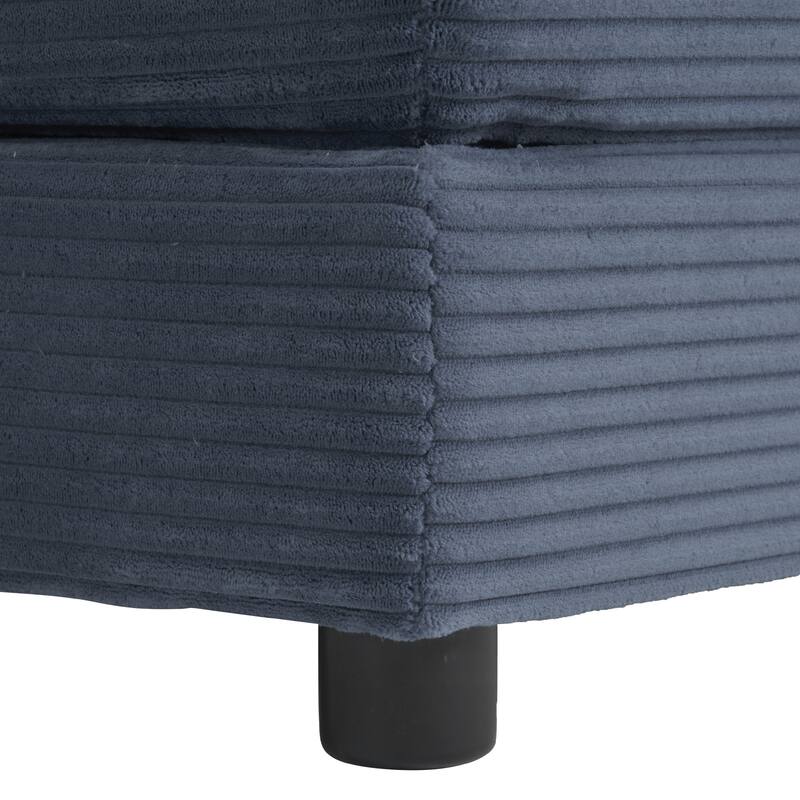 2-Piece Chenille Modular Sofa Set (3+Armchair) with Skirt Edge & Spring Cushions