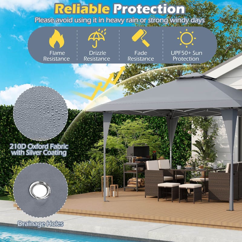 Costway 13 X 13 FT Pop up Gazebo Outdoor Canopy Tent with Portable - See Details
