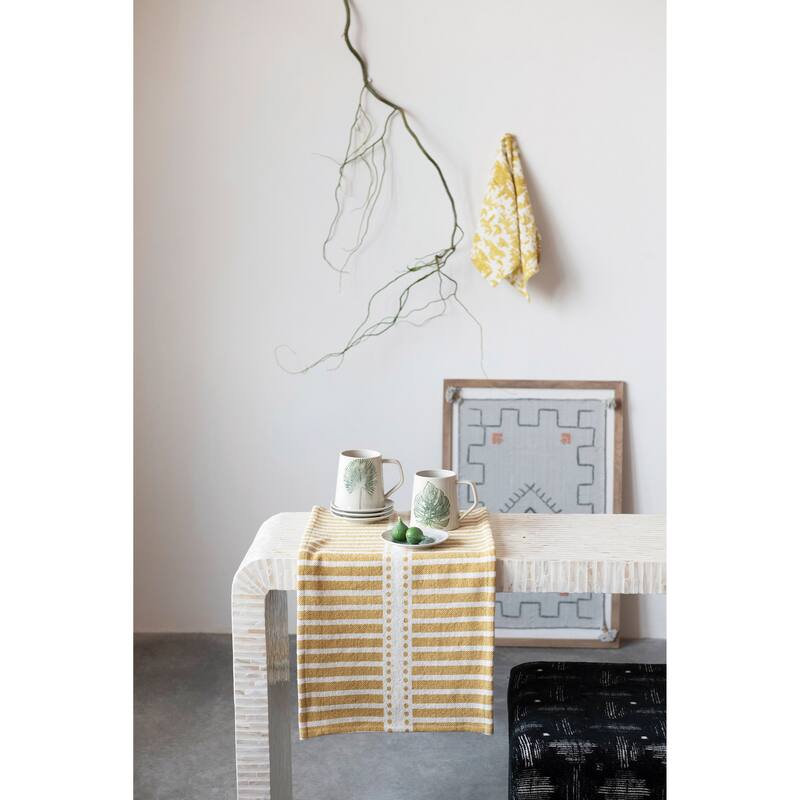 Stoneware Mug with Debossed Leaf - 5.3"L x 3.9"W x 4.1"H