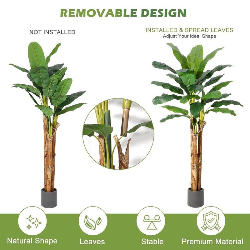 Artificial Faux Silk Banana Tree for Home Tropical Decor