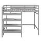 preview thumbnail 13 of 14, Modern Design Wood Loft Bed with Maximized space, Sturdy Frame, Staircase and Hanger for Clothes, Grey