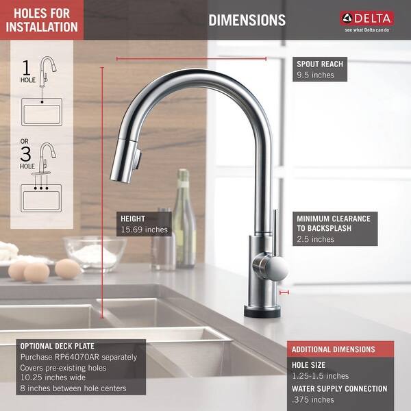 Shop Delta 9159t Dst Trinsic Pull Down Kitchen Faucet With On Off