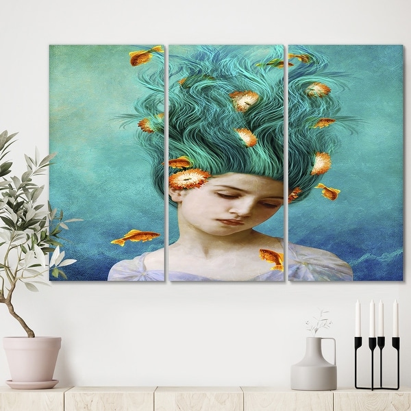 Designart 'Sweet Allure' Modern Canvas Wall Art - 36x28 - 3 Panels. Opens flyout.