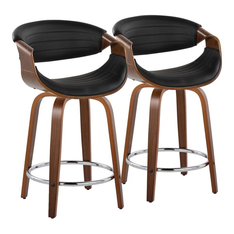 Carson Carrington Kanteborg 24" Fixed-Height Counter Stool with Round Footrest (Set of 2)