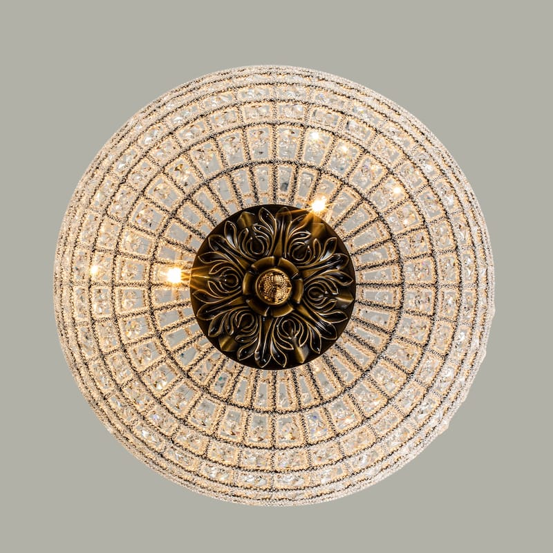 1/3/5-Light Retro French Crystal Globe Chandelier