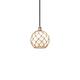 Option Black Antique Brass / White Glass with Brown Rope