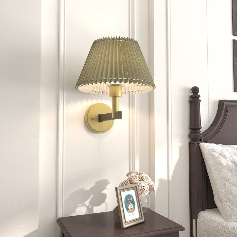 Acroma 1-light Modern Statement Sconce Fabric Wall Light - 11.4'' W * 12.5'' D * 12.8'' H